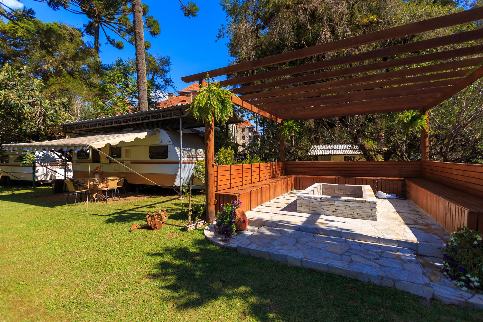 Kamloops backyard patio pergola landscape